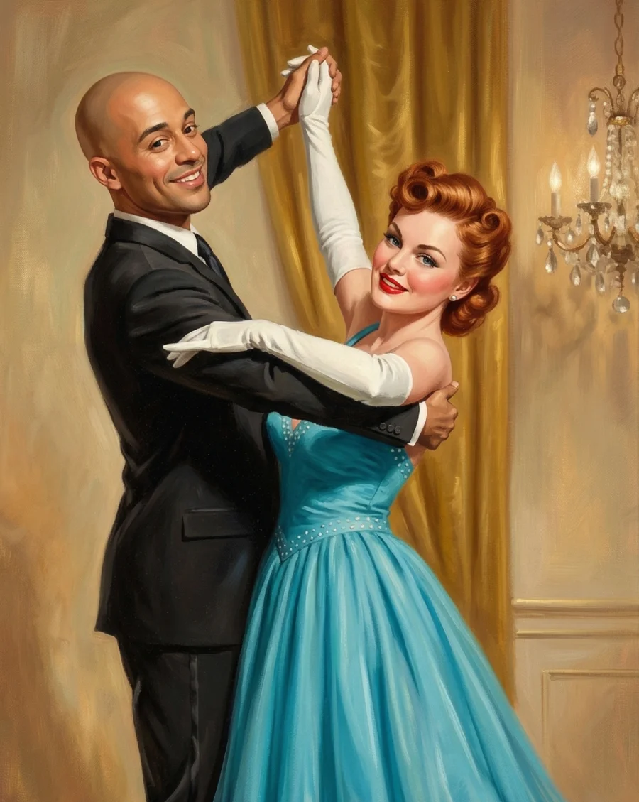 Vintage-style Latin dance illustration